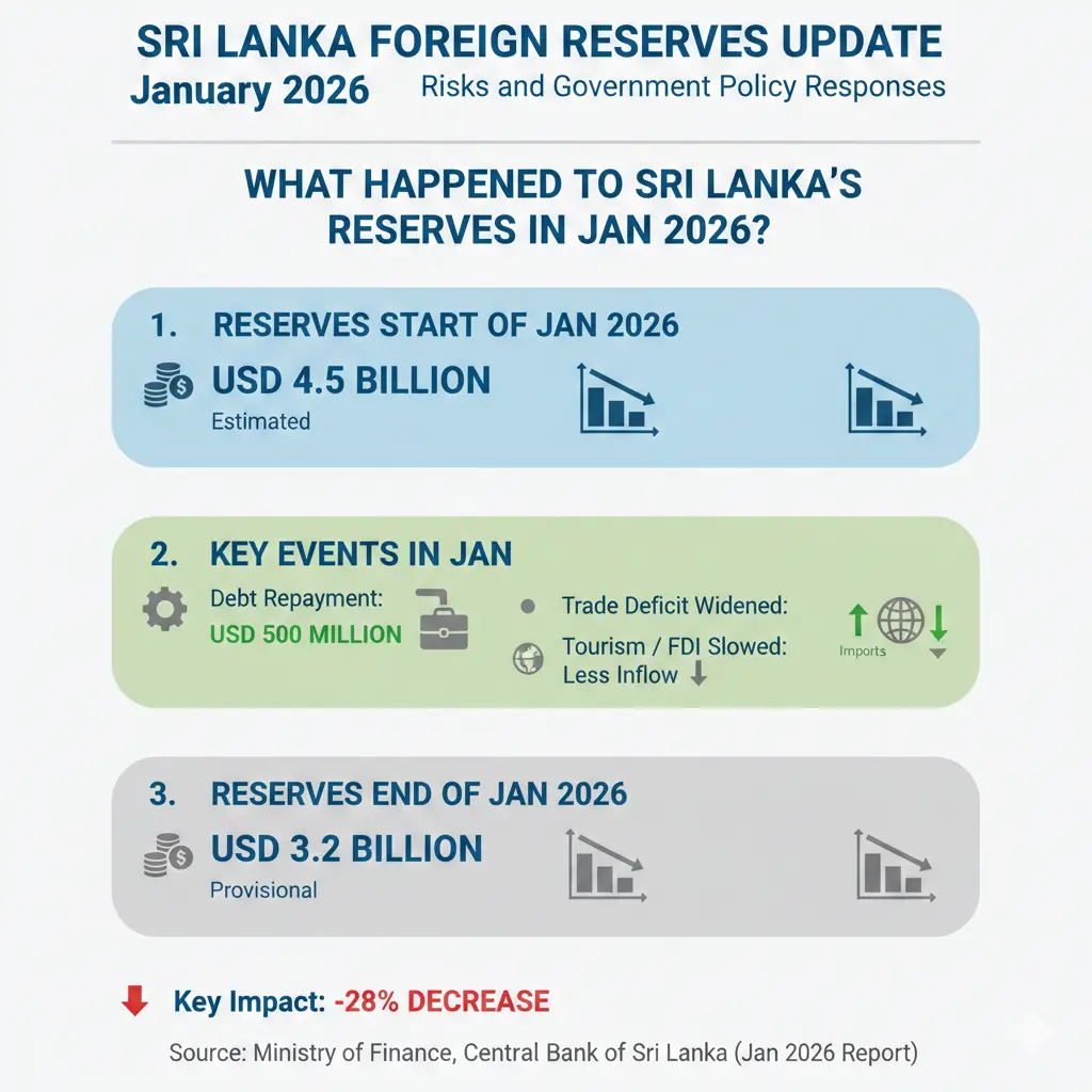 Infographic: Sri Lanka Foreign Reserves Update January 2026: Risks and Government Policy Responses — key facts and figures at a glance