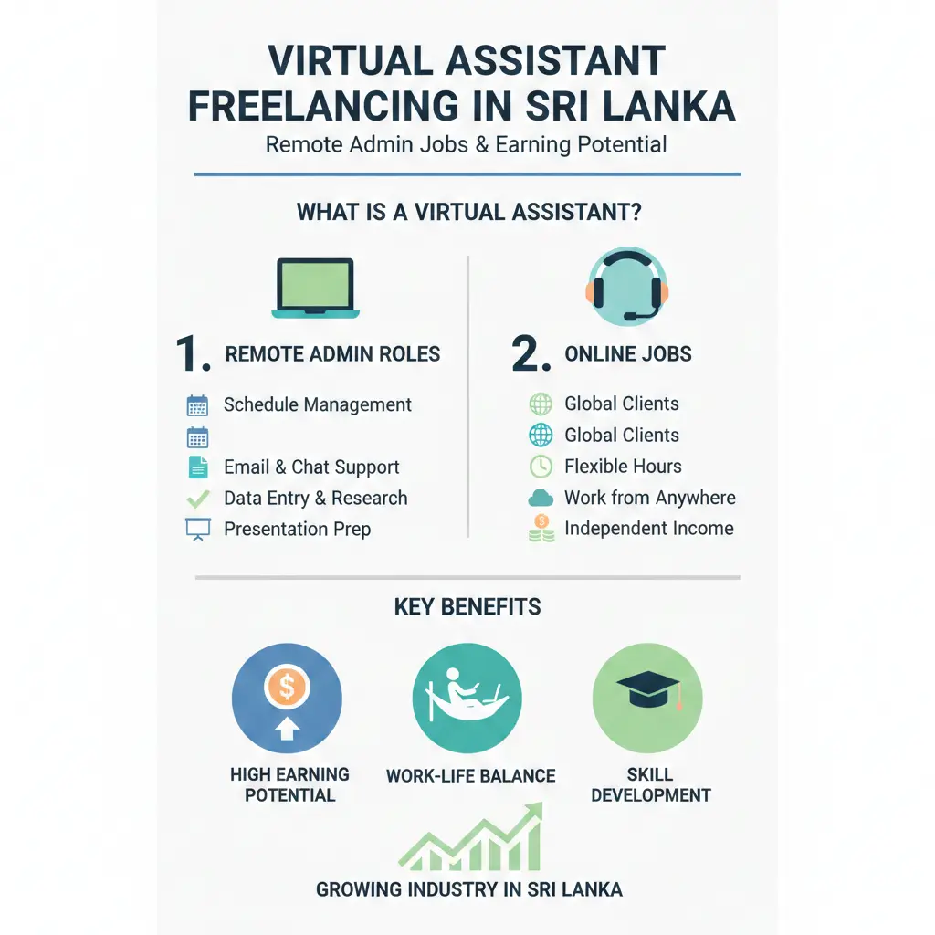 Infographic: Virtual Assistant Freelancing in Sri Lanka: Remote Admin Jobs & Earning Potential — key facts and figures at a glance